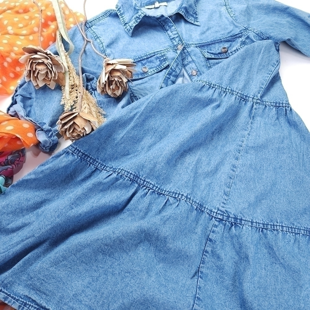 Speed Control Blue Gingham Dress Sz L - Picture 10 of 12